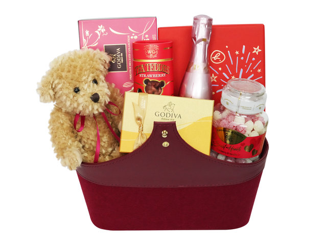 Florist Gift Set - Sweet Bear Wine and Food Gift Basket FH268 - BFAH0219A4 Photo