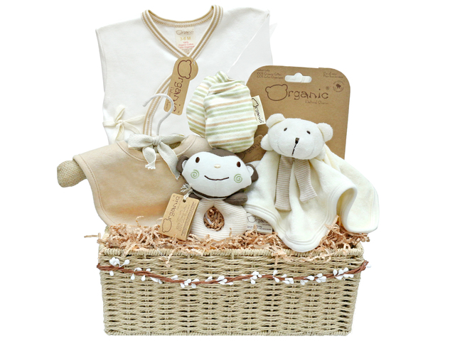 New Born Baby Gift - Natural Charm Organic Cotton Baby Gift hamper - L36668084 Photo